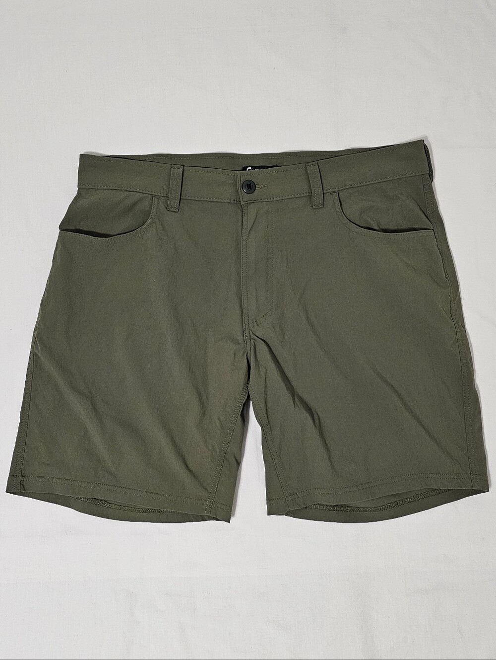 Origin Maine Men’s W38 Olive Green Nylon Stretch Gorpcore Shorts Made in USA